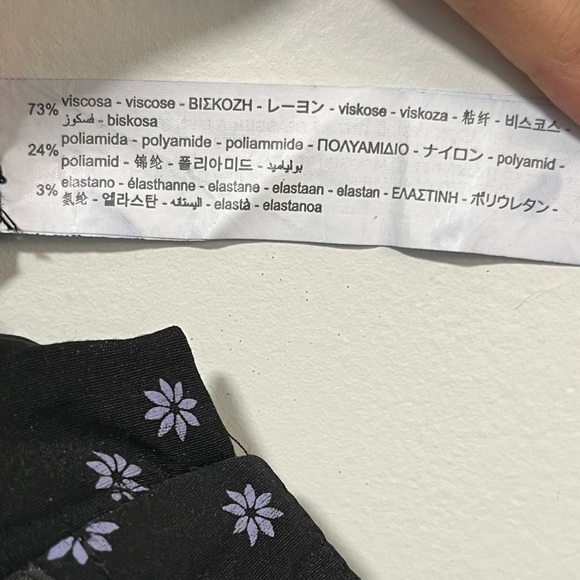 Zara Black Floral Skinny Pants - Size M - Picture 3 of 12